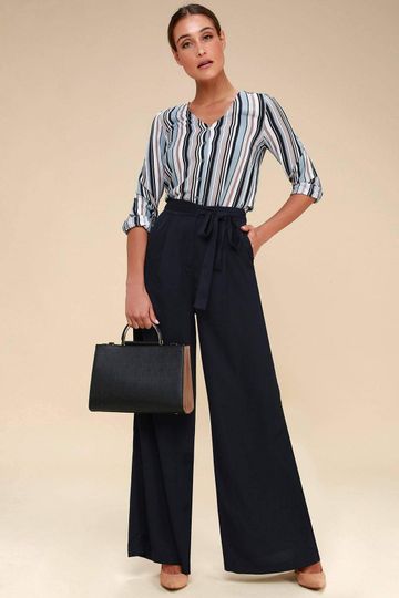 Wide Legged Navyblue Formal Pant