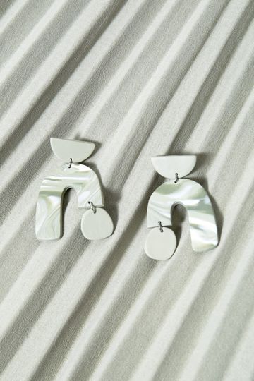 Asymmetric Arch Earrings (Sage)