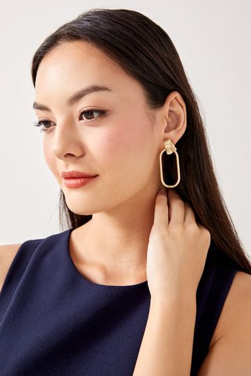 Astra Oval Drop Earrings