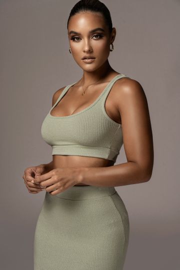 SAGE COSETTE KNIT RIBBED CROP TOP