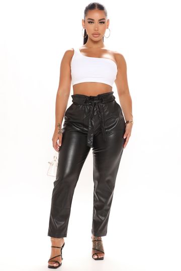 What's The Move Faux Leather Pants - Black