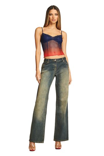 GIANNA CAMI TOP - BLUE RED OMBRE