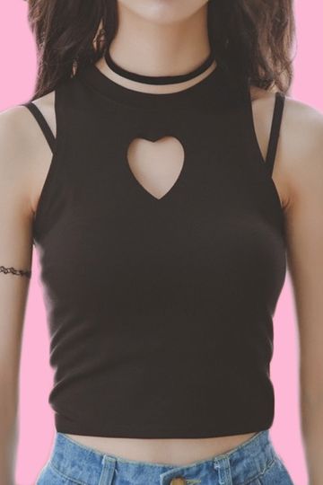 "HEART CUT-OUT" TANK TOP