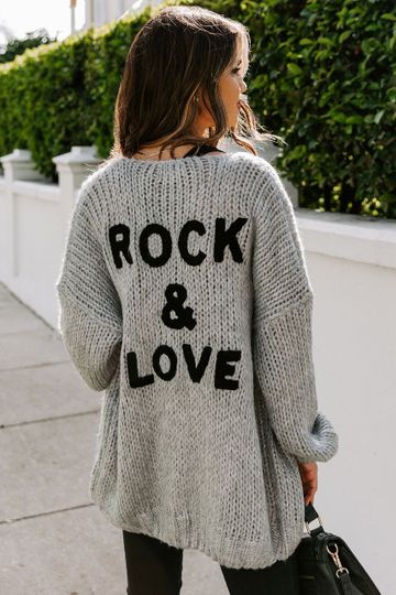 PREORDER - Rock & Love Embroidered Knit Cardigan