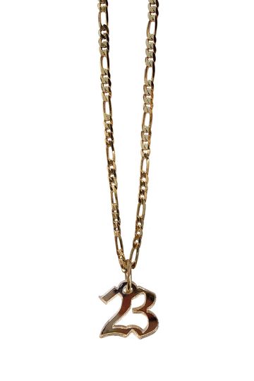 Custom Old English Number Necklace