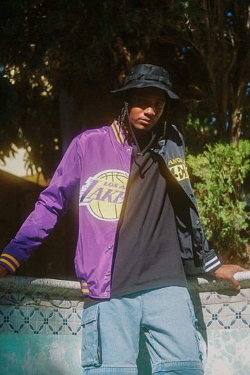 Los Angeles Lakers Half Court Jacket - Black/Purple