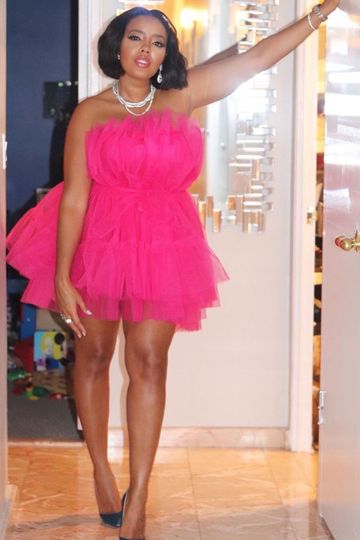 Strapless Flirty Hot Pink Tutu Tulle Dress Similar Style Worn by Angela Simmons (Custom Colors Available)