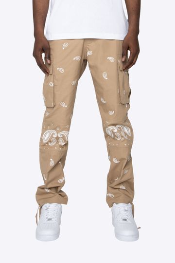 EPTM BANDANA PRINT CARGO PANTS-KHAKI
