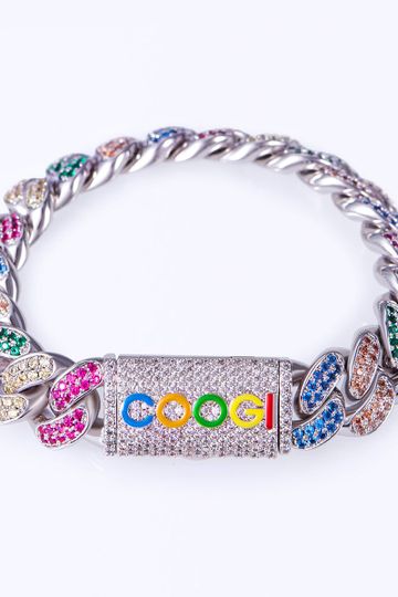 COOGI X Aporro Beating Cuban Link Bracelet, Ltd Ed - White Gold