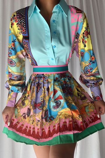 NOLITA Blouse & Skirt Set in Blue
