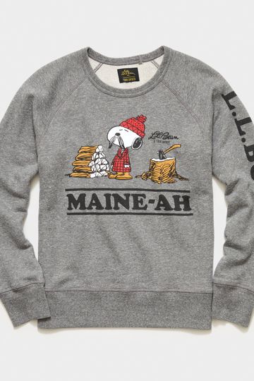L.L.Bean x Todd Snyder: Peanuts Edition Maine-ah Sweatshirt in Grey Heather