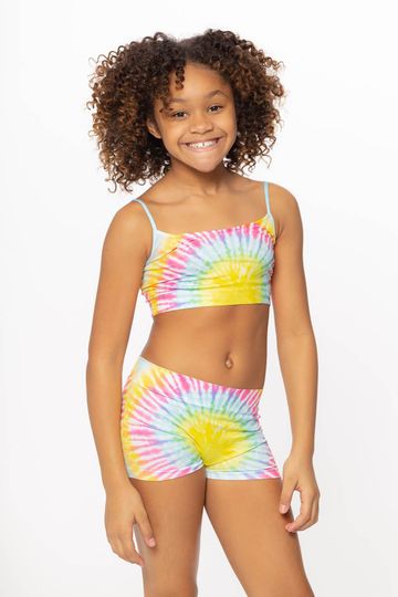 Tie Dye Burst Print Little Girls Boy Shorts