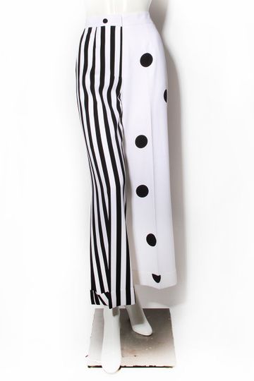 Monse Black and White Stripe and Polka Dot Pant