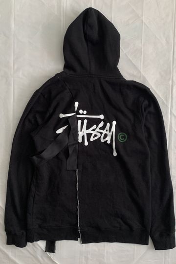 2015 Kiko Kostadinov x Stussy Split Reconstructed Black Hoodie - Size XL