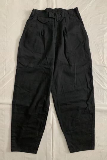 1980s Katharine Hamnett Black High Waist & Tapered Military Trousers - Size S
