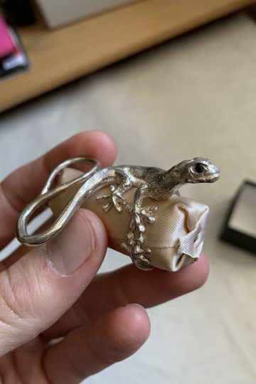 aw2016 Takahiromiyashita The Soloist .925 Sterling Silver Gecko Ring - Size OS