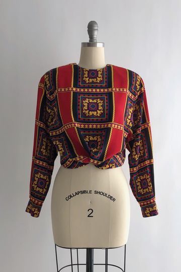 Vintage 80s Ellen Tracy Silk Blouse