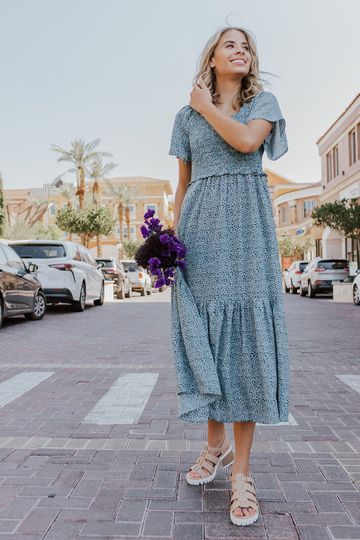 THE NOBODY BUT YOU MIDI DRESS IN TEAL
