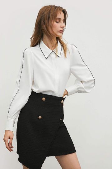 Prep White Collar Blouse