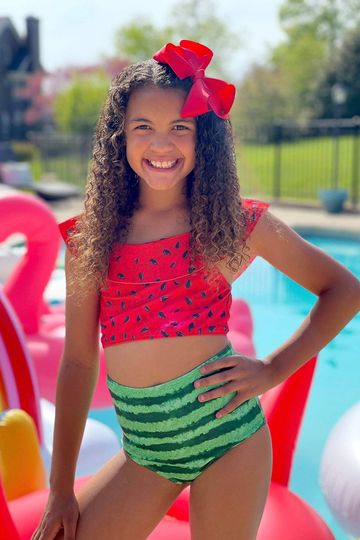 Melon Vibes Ruffle Top Bikini