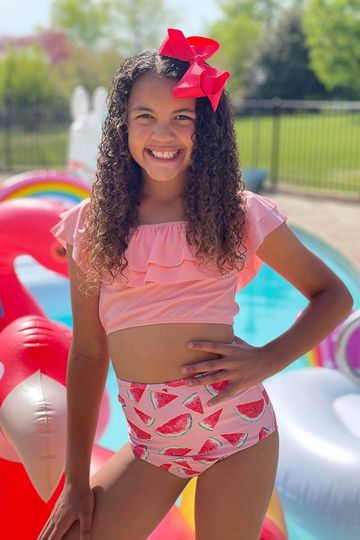 Pink Melon Ruffle Top Bikini