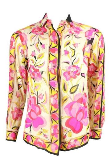 Pucci Blouse 1960's Printed Silk Vintage