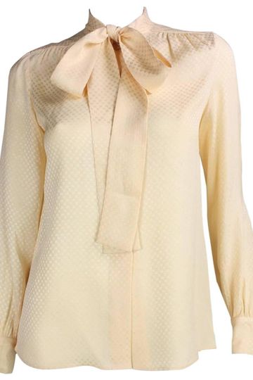 Chanel Blouse Silk Pussy Bow Vintage
