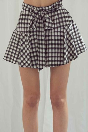 Gingham Print Skort