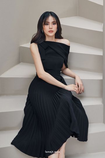 MAEVE pleated dress with bow
