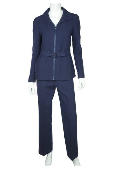 Vintage 1970s Courreges Paris Couture Future Pant Suit Pants &amp; Jacket Size S M