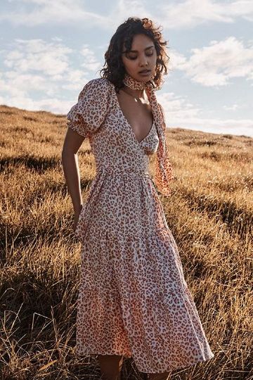 KIVARI THE LABEL - JELENA LINEN MIDI WRAP DRESS