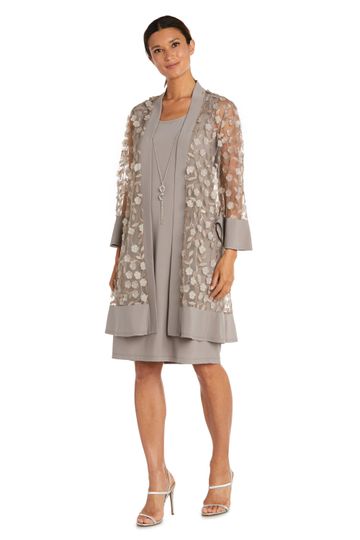 R&M Richards - Bell Sleeve Jacket and Shift Dress Set