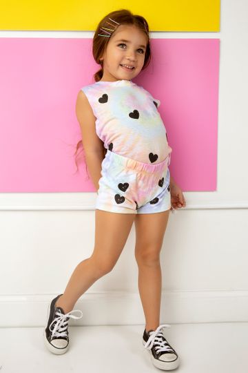 Light Tie Dye Heart Shorts