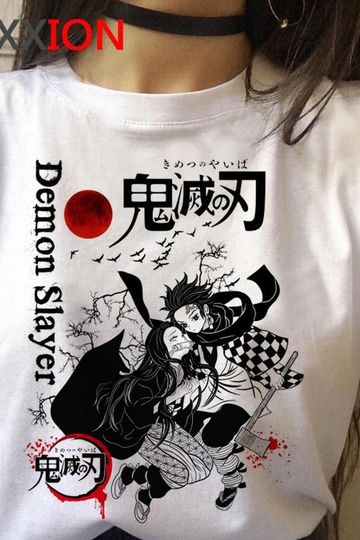kimetsu no yaiba demon slayer t shirt women graphic top tees Japanese anime tshirt  harajuku kawaii streetwear punk t-shirt