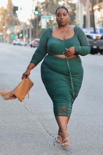 Rebdolls "In Your Dreams" Ruched Bodycon Skirt - Emerald