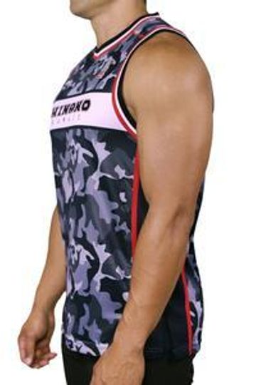 Hinano "Troops" Mens Grey Camo Jersey Tank