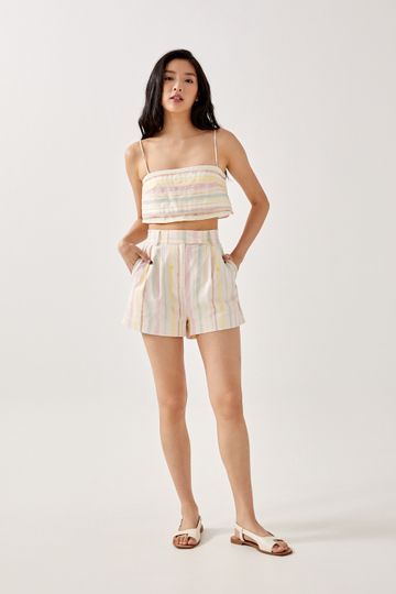 Camille Textured Striped Crop Top