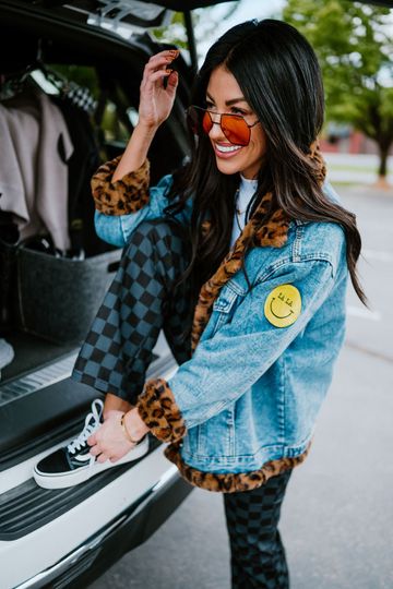 Lala Forever Patched Trucker Jacket in Leopard *RESTOCKING SOON*