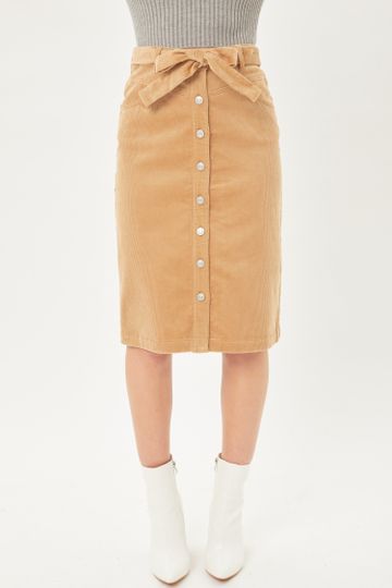 Midi Length Corduroy Skirt