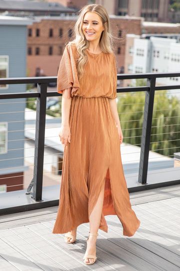 Rose Gold Blouson Dress