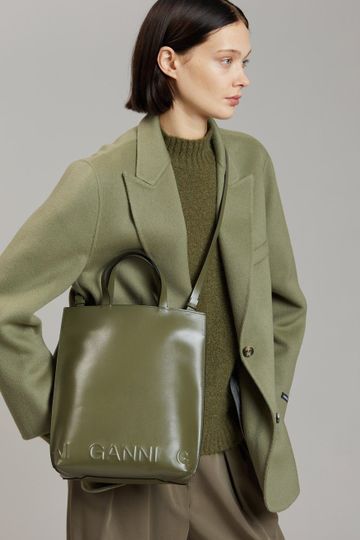 GANNI Banner Medium Tote Bag - Kalamata
