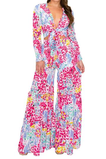 Banjul Women's Floral Two-Piece Pants & Top Set - Pink Print
