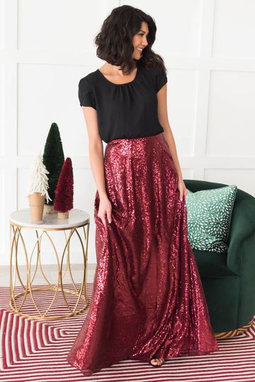 Glamorous Gala Sequin Maxi Skirt