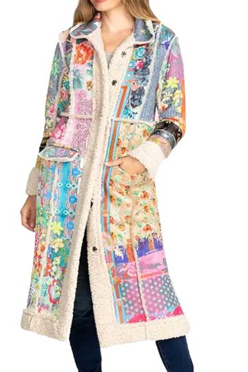 Johnny Was Women's Dreamer Suede Sherpa Coat