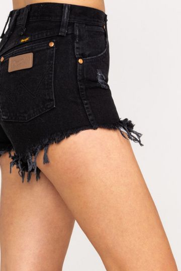 Vintage BLACK Wrangler Shorts High Waist Cutoffs ALL SIZES