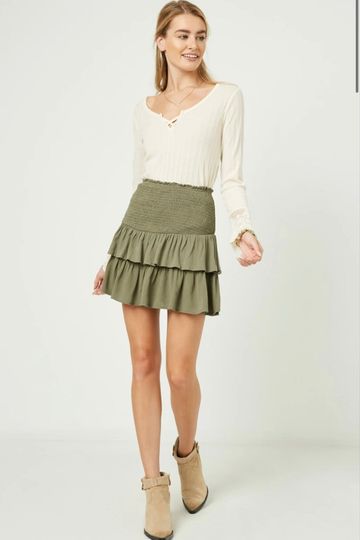 Women’s Smocked Ruffle Mini Skort