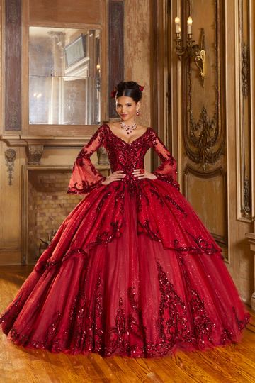 Bell Sleeve Quinceanera Dress by Mori Lee Valencia 60156