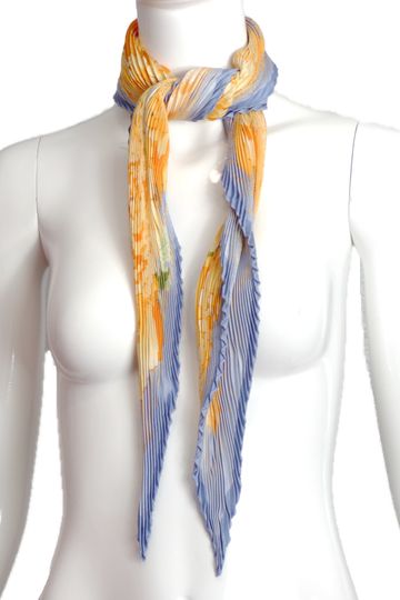 HERMES-Les Pivoines Accordion Pleat Scarf