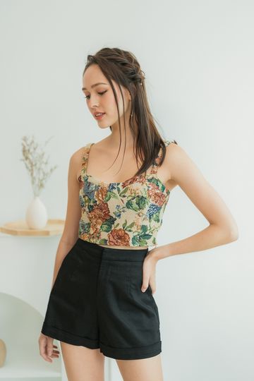 Eden Vintage Floral Bustier Crop Top