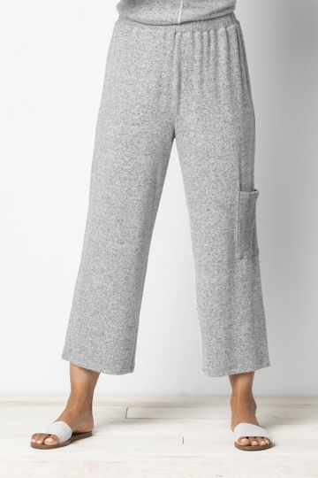 Habitat Clothes to Live In -  White Marble Super Soft Fleece Knit 1 Side Pocket Flood Pant